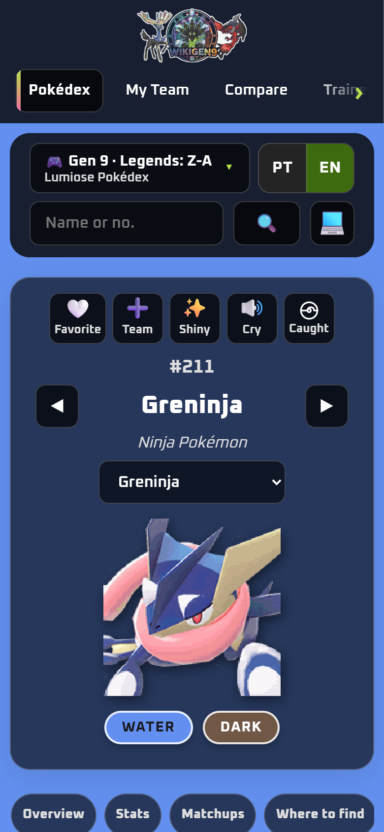 Greninja in Legends: Z-A, on a phone